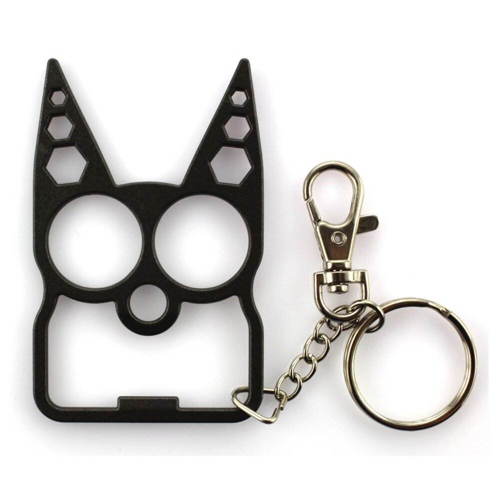Cat Self Defense Keychain Metal